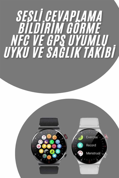 Akıllı Saat Uyku Ve Sağlık Takibi Nfc Uyumlu Bluetoooth Bağlantılı Android İos Uyumlu ürün görseli 1