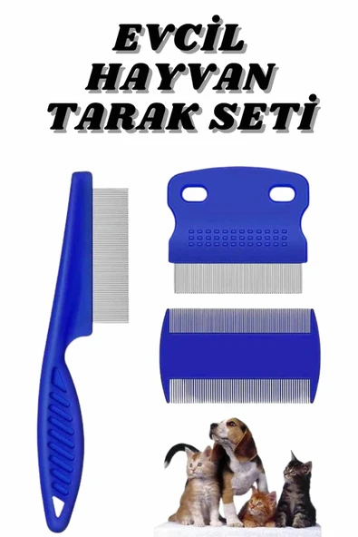 Evcil Hayvan Bit Tarağı Seti Paslanmaz Çelik Bıçaklı 4'lü Set ürün görseli 1