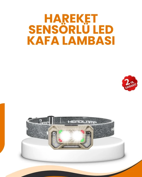 Uzun Menzilli Sensörlü Led Kafa Lambası Kamp Ve Yürüyüş ürün görseli 1
