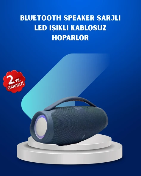 Ipx5 Su Geçirmez Taşınabilir Bluetooth Hoparlör Renkli Işıklı ürün görseli 1