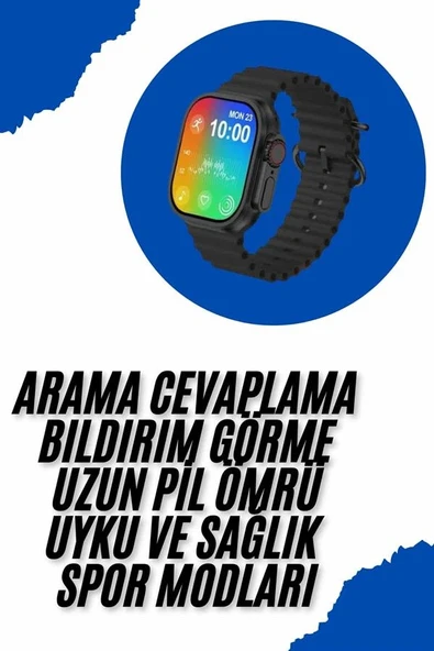 Akıllı Saat Sağlık Takibi Kalp Atışı Adımsayar Ultra Yeni Nesil Nefes Egzersizi ürün görseli 1