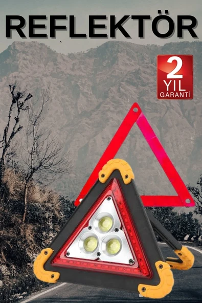Solar Şarjlı Çok Fonksiyonlu Reflektör Işıklı Ikaz Lambası Acil Durum Reflektörü Acil Durum Uyarı Lambası ürün görseli 1