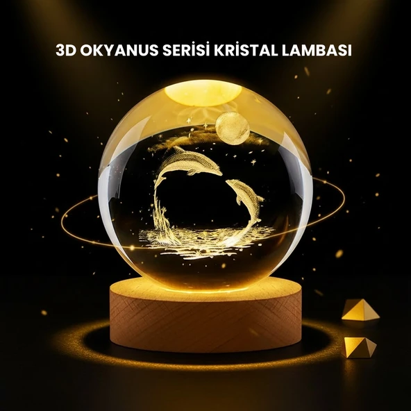 Led Işıklı Yunus Küre Ahşap Standlı Modern Dekoratif Aksesuar ürün görseli 1