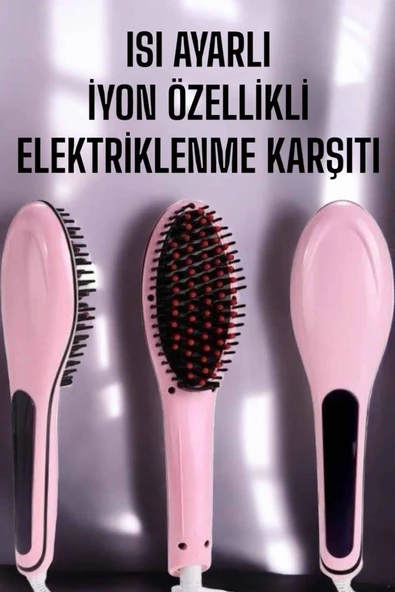 Saç Düzleştirici Tarak Isı Ayarlı Yıpranma Önleyici Düzleştirici Fön Tarak ürün görseli 1