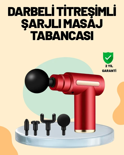 Kas Gevşetici Masaj Tabancası 4 Başlık Ve Ayarlanabilir Hız ürün görseli 1