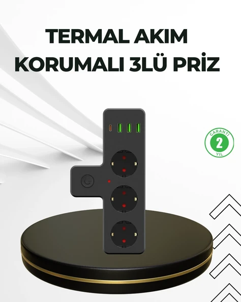 Masa Üstü Çoklu Priz Usb Ve Type-c Çıkışlı Güç Dağıtıcı ürün görseli 1