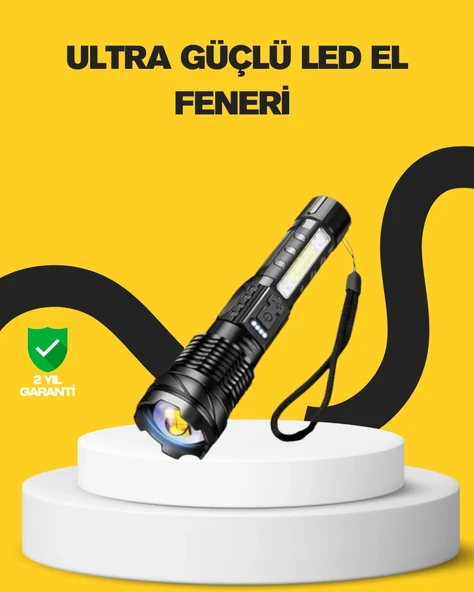 Güçlü Led El Feneri Şarj Edilebilir Çok Modlu ürün görseli 1
