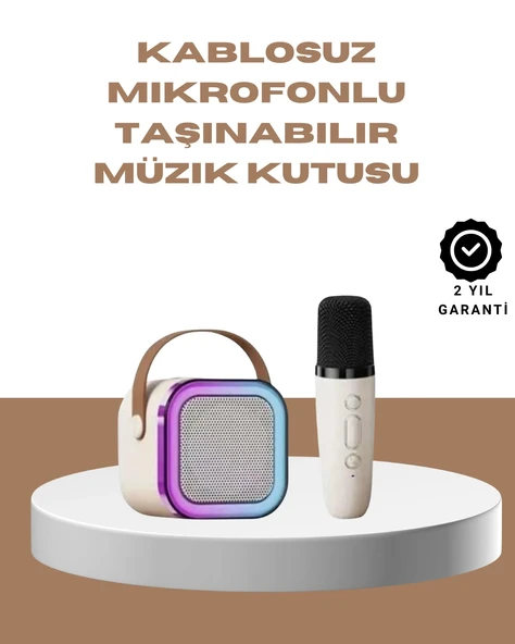 Bluetooth Karaoke Mikrofon Ve Hoparlör Seti Taşınabilir ürün görseli 1