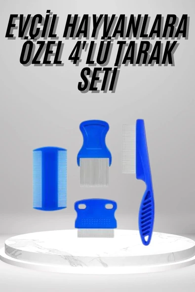 4'lü Bit Evcil Hayvan Tarak Seti Kedi Köpek Bit Tarak Seti Pire Tarağı ürün görseli 1