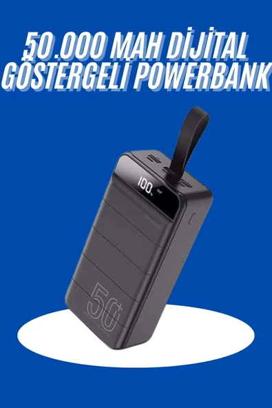 Powerbank 50.000 Mah Dijital Göstergeli Taşınabilir 4 Portlu Hızlı Powerbank ürün görseli 1