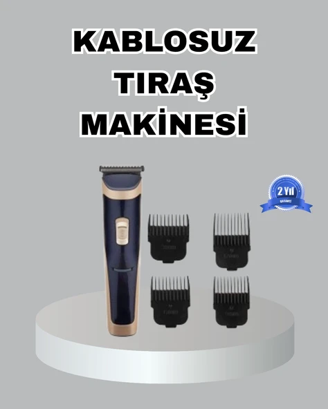 Çelik Bıçaklı Unisex Şarjlı Tıraş Makinesi – Sessiz Motor, Kablosuz Ve Ayarlanabilir ürün görseli 1