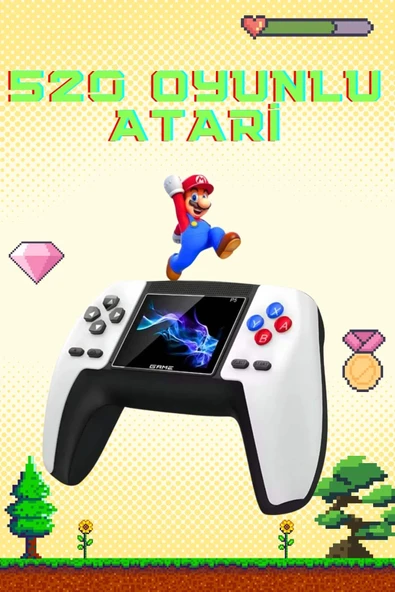 Retro Konsol P5 Uyumlu Taşınabilir 520 Oyunlu Kablosuz Game Stick ürün görseli 1