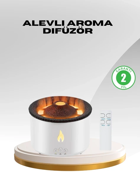 Alev Efektli Aromaterapi Difüzörü – 360 Ml Su Hazneli, Sessiz Ve Zaman Ayarlı ürün görseli 1