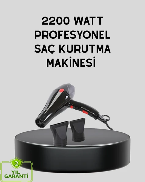 Profesyonel 2200w Fön Makinesi – Ac Motorlu, Hızlı Kurutma, Hafif Tasarım ürün görseli 1
