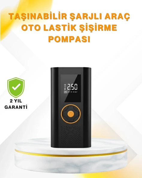 Dijital Göstergeli Taşınabilir Hava Kompresörü Güçlü Şişirme Performansı ürün görseli 1