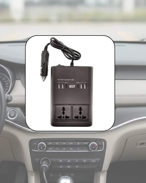 Araç Elektrik Dönüştürücü Çoklu Usb Çıkışlı 150w İnvertör ürün görseli 1