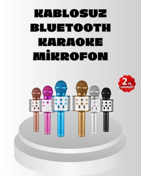 Kablosuz Bluetooth Karaoke Mikrofon  Yankı Efektli ürün görseli 1