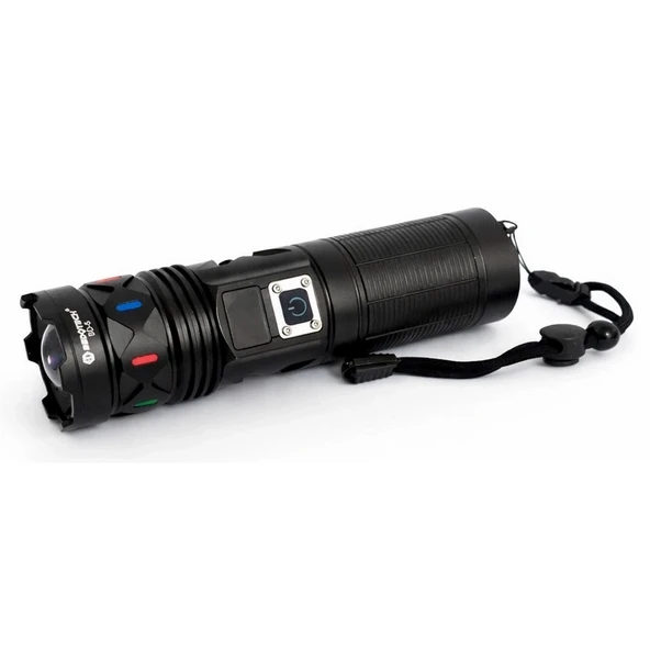 Bedotech Bd-5 30w Tg Led Alüminyum Alaşımlı Zoomlu Type-c Dijital Göstergeli Şarjlı El Feneri ürün görseli 1