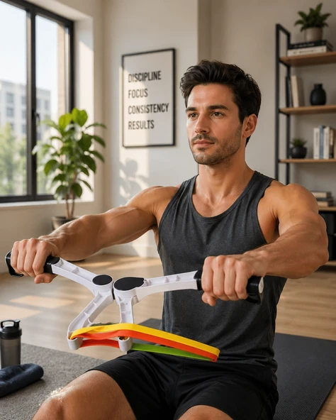 Evde Spor İçin Direnç Bantlı Üst Vücut Egzersiz Aleti ürün görseli 1
