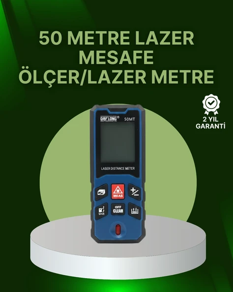 50 Metre Lazer Mesafe Ölçer Profesyonel Dijital Ölçüm Cihazı ürün görseli 1
