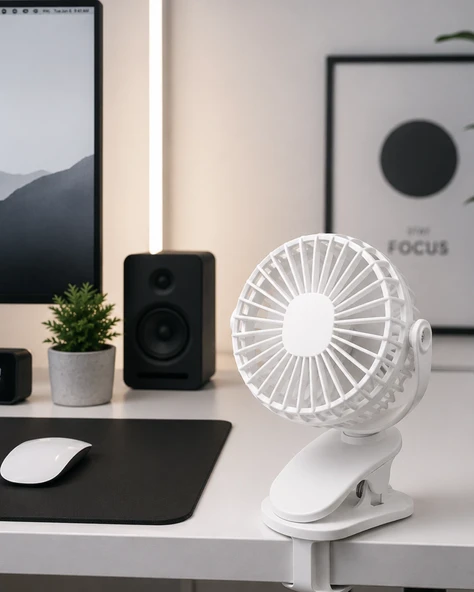 360 Derece Ayarlanabilir Sessiz Çalışan Mandallı Fan ürün görseli 1