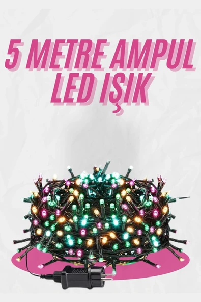 5 Metre Ampul Led Işık Renkli Rgb Çok Renkli Led Aydınlatma ürün görseli 1