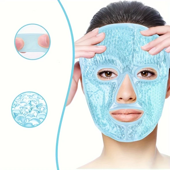 Terapi Jel Yüz Maskesi Soğuk Ve Sıcak Boncuklu Ayarlanabilir Maske (mavi) ürün görseli 1