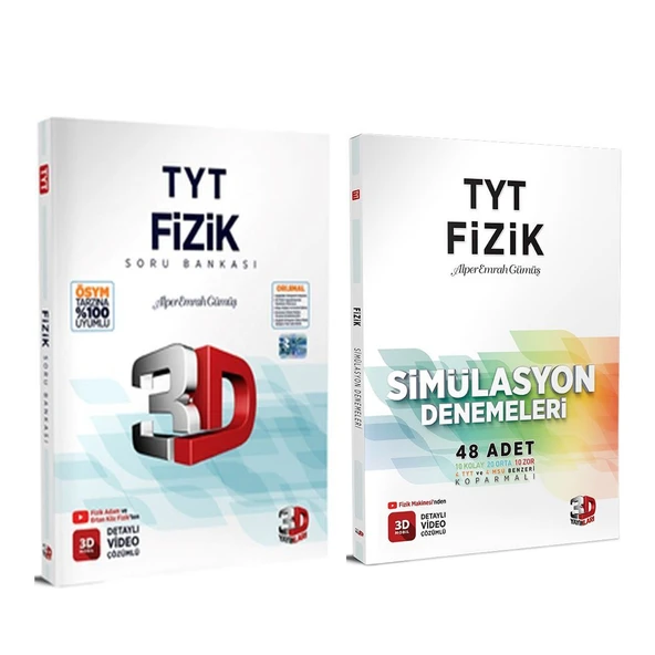 3D Yayınları TYT Fizik Soru Bankası ve Deneme Seti 2 Kitap ürün görseli 1