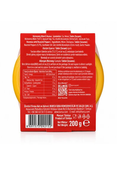 Burcu Köz Biberli Humus 200 gr - Resim 2