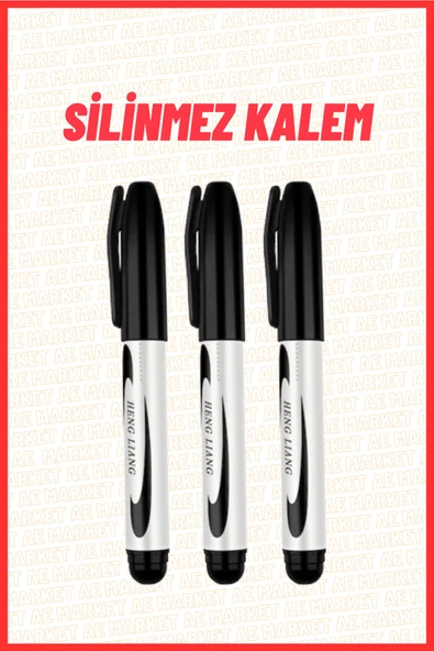 3 Adet Siyah Silinmez Doldurulabilir Koli Karton Kalemi Her Yüzeye Yazan Kalem ürün görseli 1