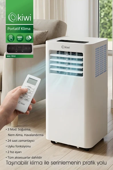 Kiwi KAC-7912 9000 BTU Kurulum Gerektirmeyen Portatif Klima ürün görseli 1