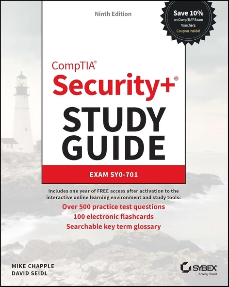 CompTIA Security+ Study Guide with over 500 Practice Test Questions: Exam SY0-701 (Sybex Study Guide) 9th Edition Chapple David Seidl ürün görseli 1