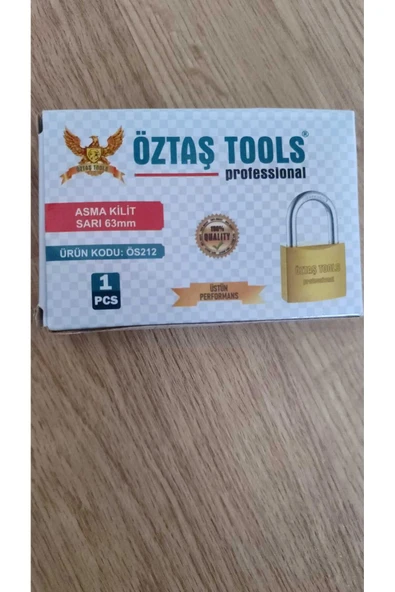 YEB AVM Öztaş asma kilit 63 mm sarı kilit 3 anahtarlı ürün görseli 1