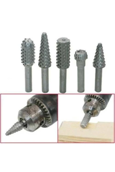 Rotary 5 Parça Döner Törpü Tahta Ahşap Oyma Seti Dremel Matkap Ucu ürün görseli 1