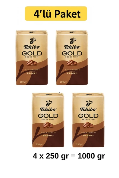 Tchibo Filtre Kahve Gold Selection 4’lü Paket 250 g x 4 (Toplam 1000 g) ürün görseli 1