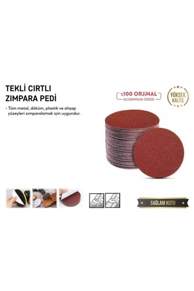 Cırtlı Zımpara Pedı 115 Mm 40 Kum (25'Lİ PAKET) ürün görseli 1