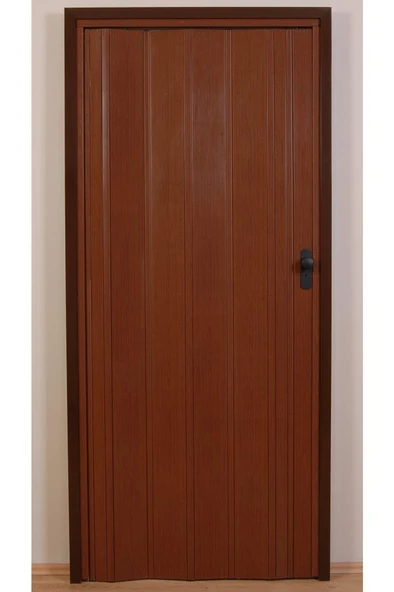 Akordeon Kapı, Ceviz Ahşap Desenli, 72x215cm ürün görseli 1