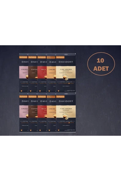 Davidoff DAVİDOFF 10X10 Adet Kapsül Kahve (Nespresso Uyumlu) davidoff 5 çeşit ürün görseli 1