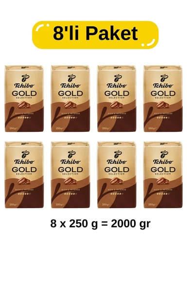 Tchibo Filtre Kahve Gold Selection 8’li Paket 250 g x 8 (Toplam 2000 g) ürün görseli 1