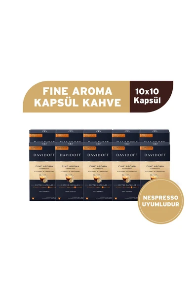 Davidoff Fine Aroma Espresso Kapsül Kahve 10x10 Adet - Nespesso Uyumludur ürün görseli 1