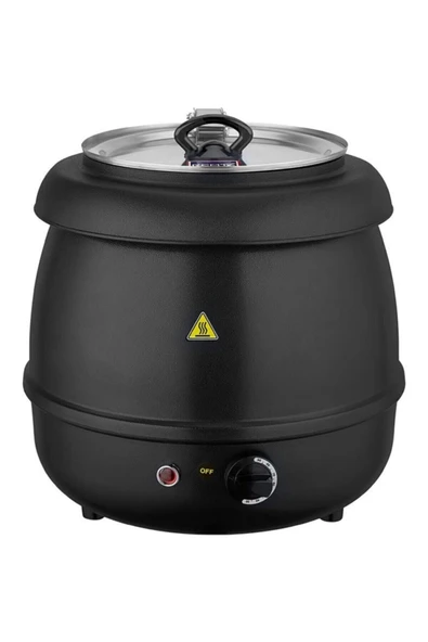 Remta Elegance Siyah 9 Lt Cb10  Yuvarlak Çelik Çorba Isıtıcısı , Çorba Kazanı Pot  Benmari ürün görseli 1