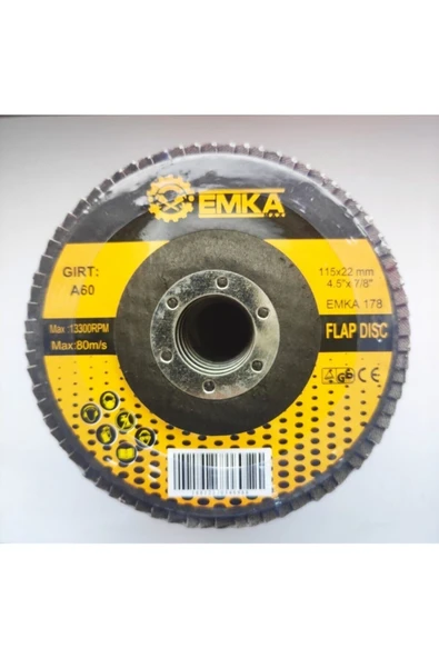 Emka Flex Zımpara Flap Dısc 115*22 Mm A60 10 Adet ürün görseli 1