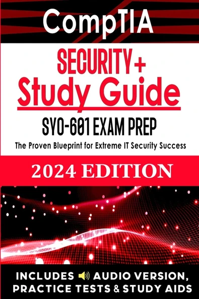 CompTIA Security+ Study Guide: Pass the SY0-601 Exam on Your First Try: The Easiest and Most Comprehensive Resource for Ultimate IT Security Success | DIRECT SUPPORT | AUDIO & STUDY AIDS INCLUDED 2024 ürün görseli 1