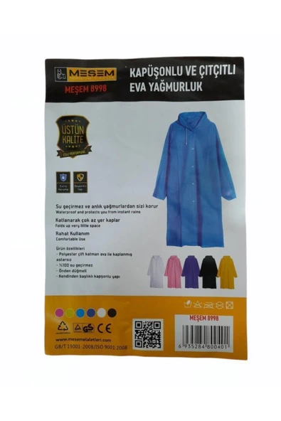 Meşem 8998 Kapüşonlu Ve Çıtçıtlı Eva Yağmurluk ürün görseli 1