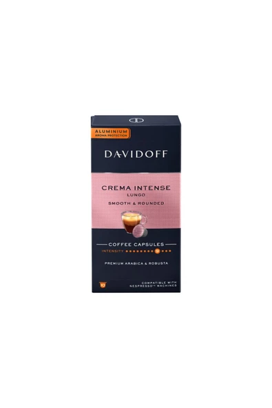 Davidoff Crema intense Lungo 10lu Kapsül Kahve – Nespresso Uyumlu ürün görseli 1