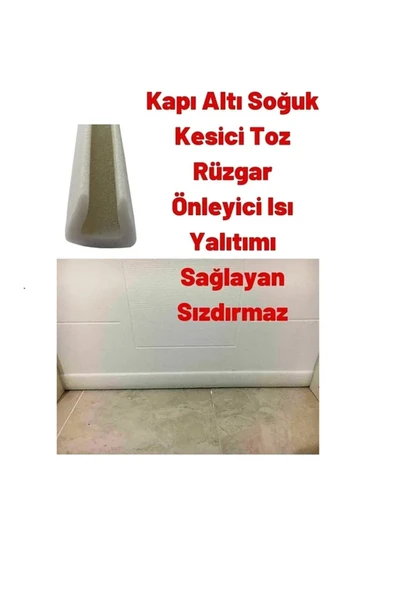 6 Adet Beyaz Geçmeli Kapı Altı Süngeri İzolasyon Soğuk Hava Kesici Toz Önleyici Sünger ürün görseli 1
