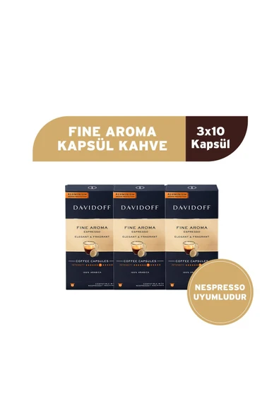 Davidoff Fine Aroma Espresso Kapsül Kahve 3x10 Adet - Nespesso Uyumludur ürün görseli 1