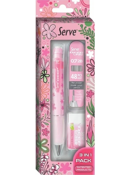 SERVE VERSATIL DEEP 07 DOGA PEMBE CICEK 3 IN 1 ürün görseli 1