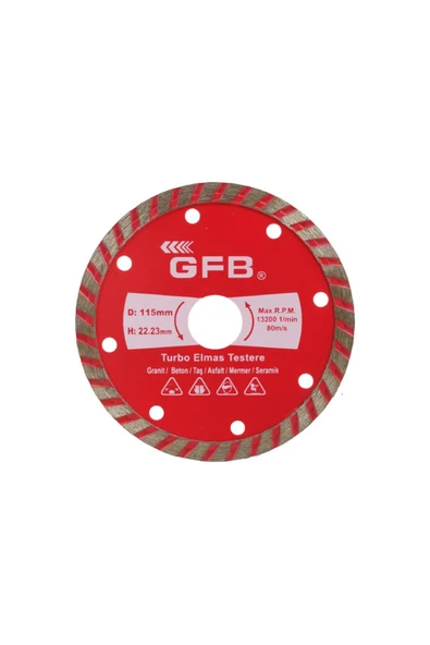 GFB 2385 TURBO ELMAS MERMER GRANİT KESİCİ 115 MM ürün görseli 1