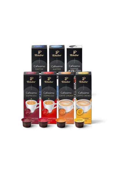 Tchibo Cafissimo Deneme Seti Caffè Crema, Espresso Ve Kaffee, 70 Adet (7x10 Kahve Kapsülü) ürün görseli 1